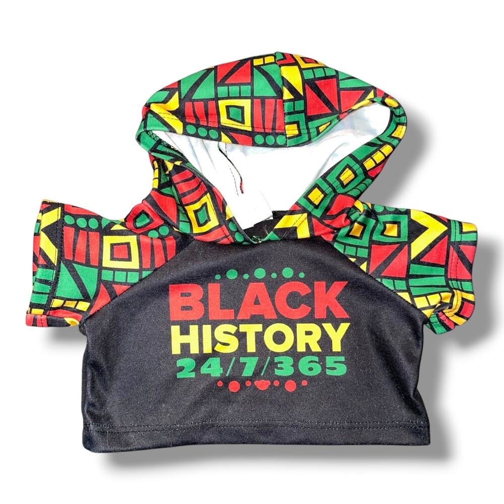 Build-A-Bear Black History Hoodie 24/7/365 Bob Marley Reggae Bear Clothes Outfit - Picture 3 of 7